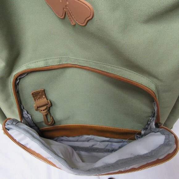 Lucky Brand Green Canvas Leather Trim Clover Good Fortune Logo Backpack main image 9